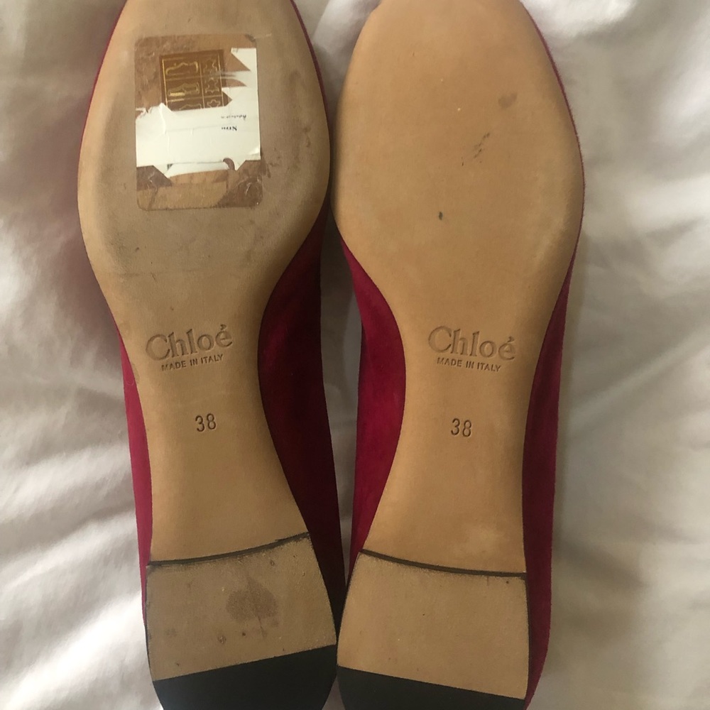 Chloe Raspberry Suede flats - Picture 6 of 6